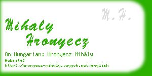 mihaly hronyecz business card
