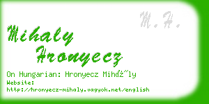 mihaly hronyecz business card